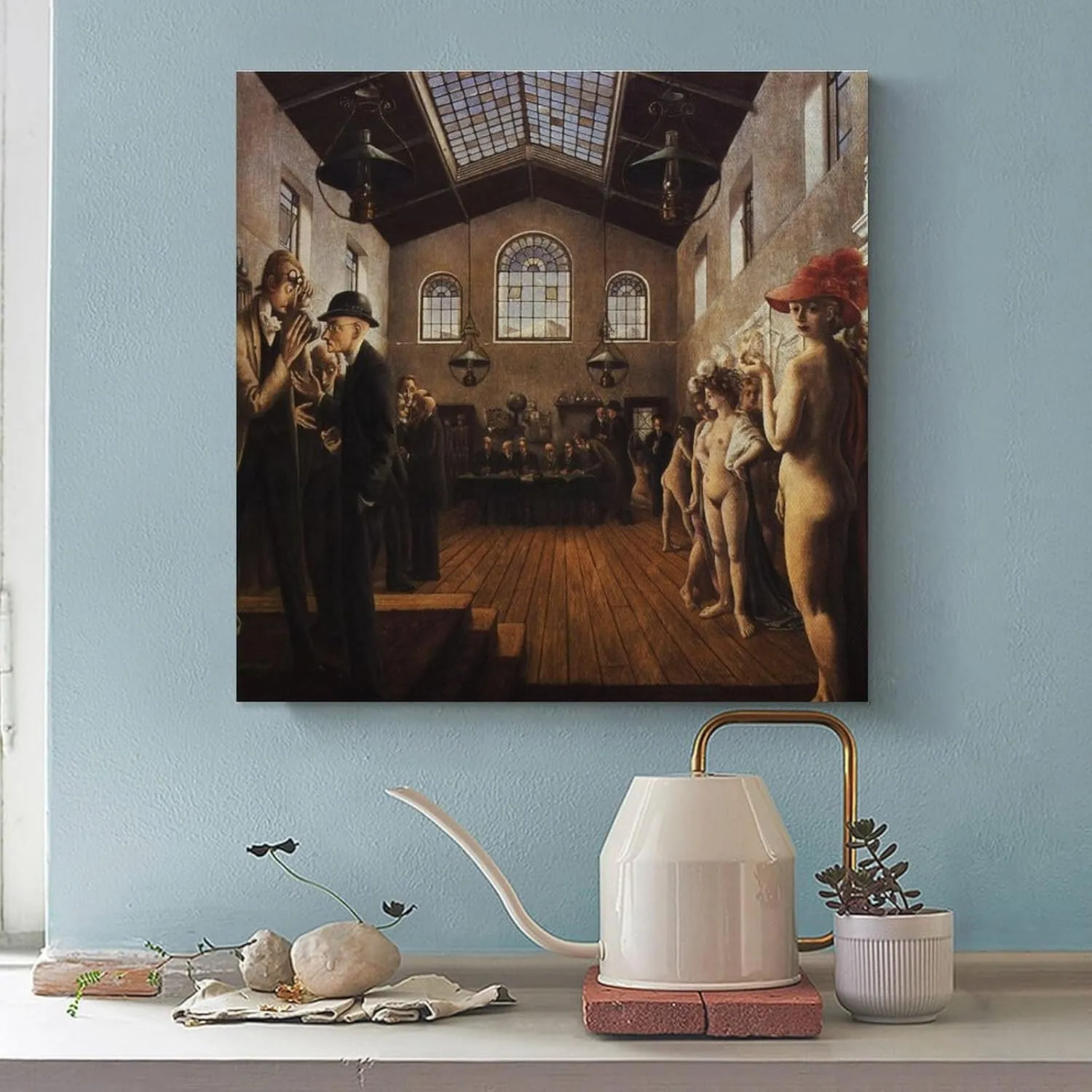 Paul Delvaux Posters Print The Congress Canvas Art Poster And Wall Art Picture Print Modern Family Bedroom Decor Posters 12x12inch(30x30cm)