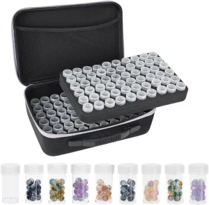 PERFINDINGS 120 Slots Bead Storage Organizer Bead Containers Storage 120PCS Plastic Bead Storage Tubes with Storage Bag Vegetable and Flower Garden Seeds Catalog Organizer