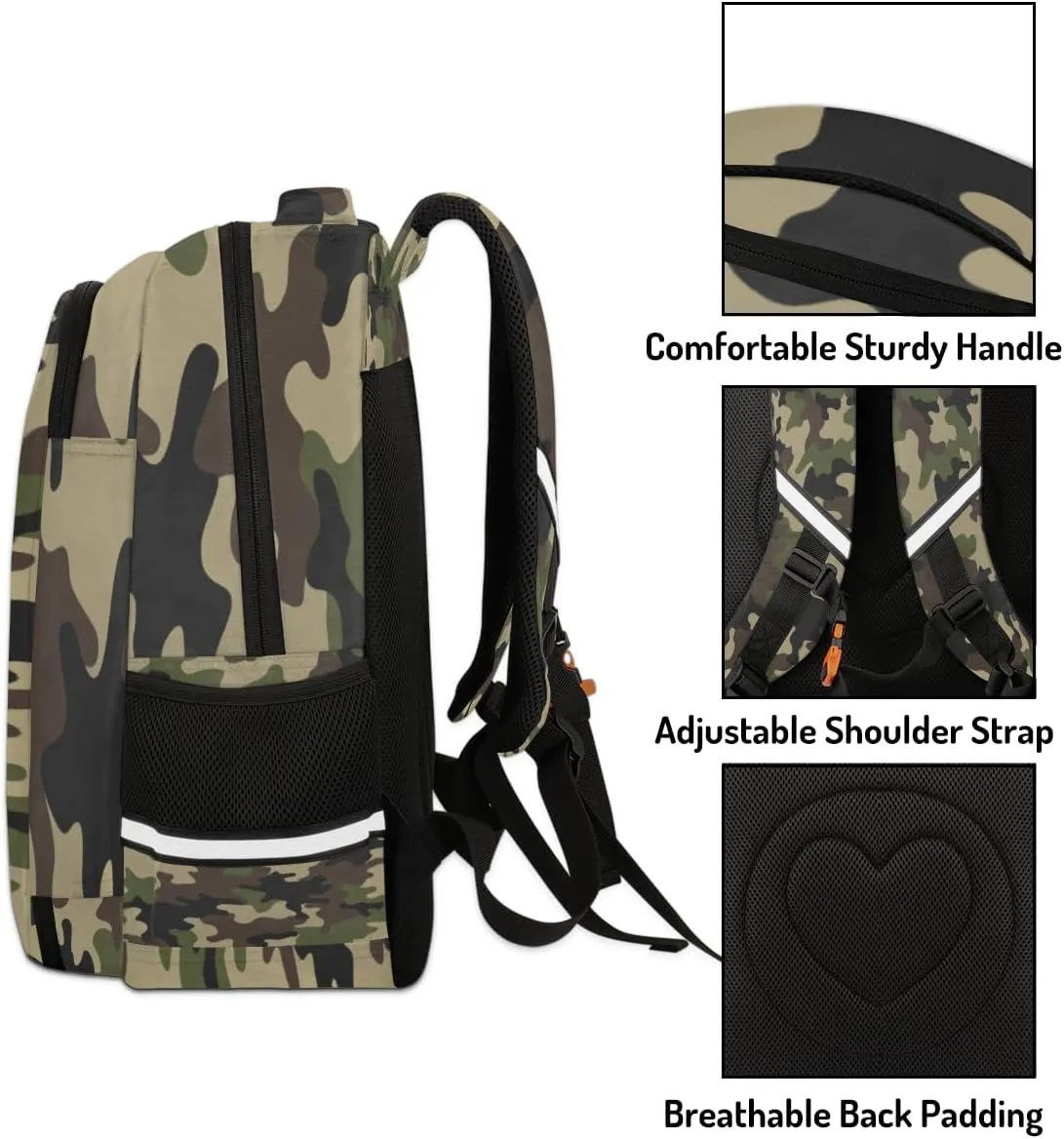 Personalized Kids Backpack Custom Backpack Schoolbag Children Bookbag for Boys & Girls Camouflage