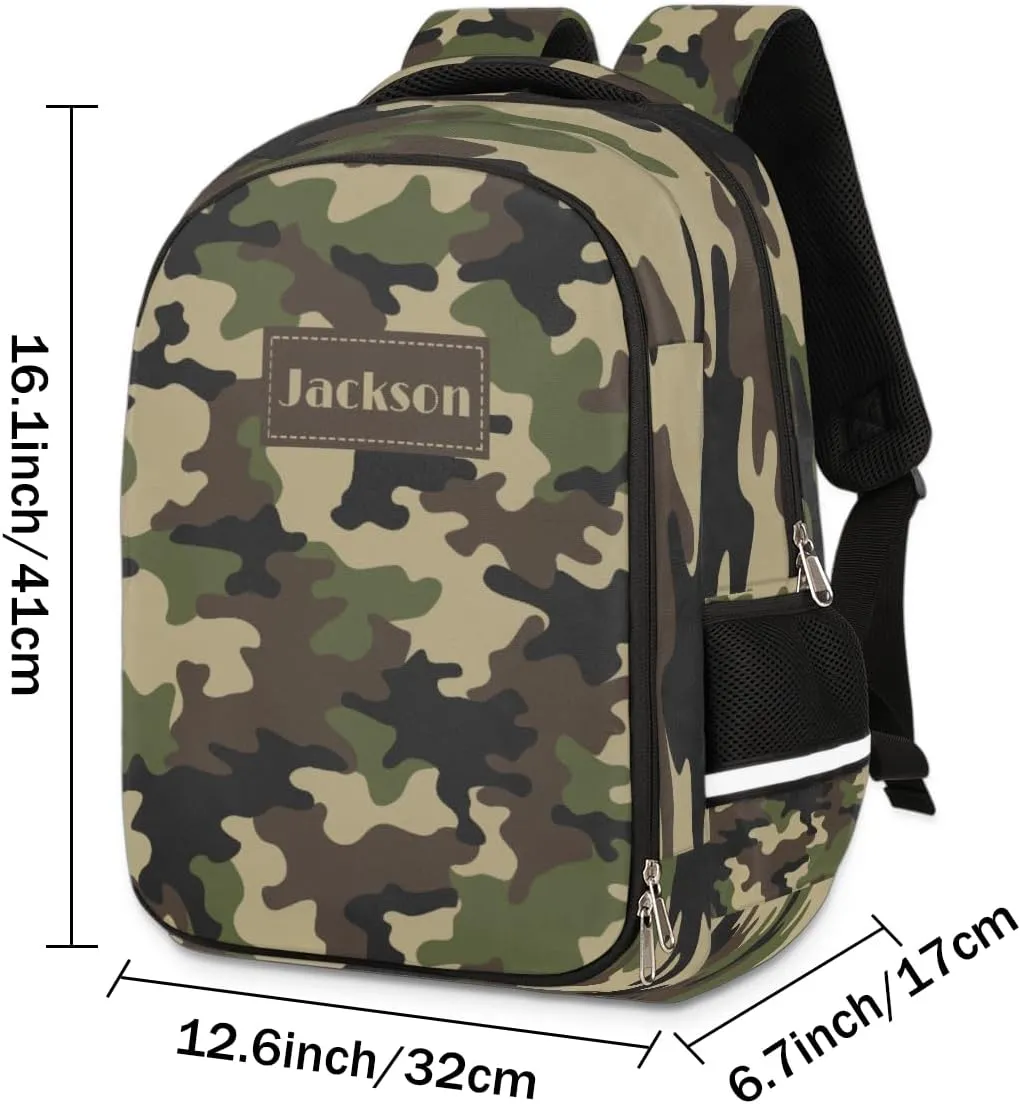 Personalized Kids Backpack Custom Backpack Schoolbag Children Bookbag for Boys & Girls Camouflage