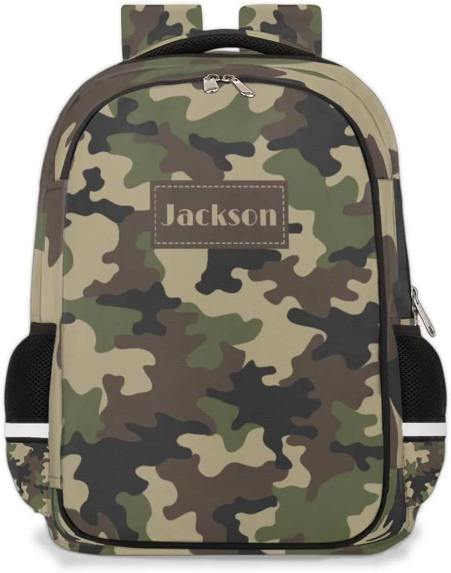 Personalized Kids Backpack Custom Backpack Schoolbag Children Bookbag for Boys & Girls Camouflage