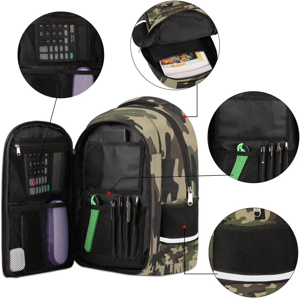 Personalized Kids Backpack Custom Backpack Schoolbag Children Bookbag for Boys & Girls Camouflage