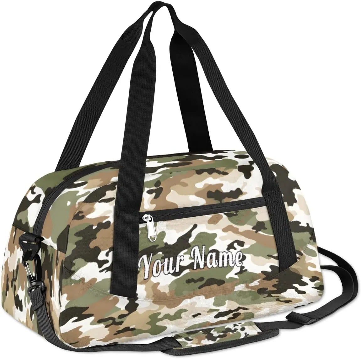 Personalized Kids Duffel Bag Military Camo Camouflage,Custom Sport Gym Bag for Boys Girls,WWeekender Overnight Bags Travel Duffel Bag,Customized Kids Gift