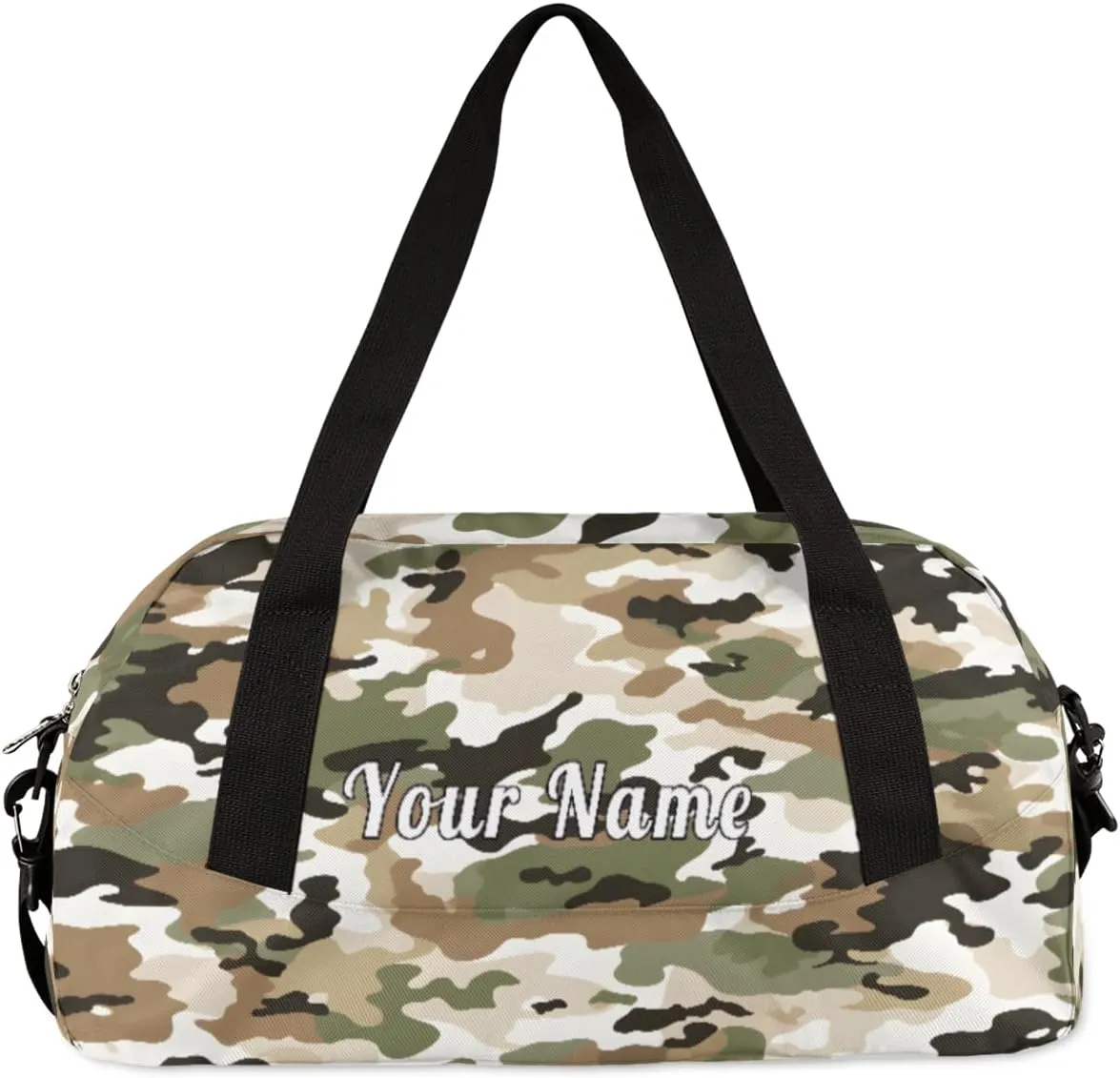 Personalized Kids Duffel Bag Military Camo Camouflage,Custom Sport Gym Bag for Boys Girls,WWeekender Overnight Bags Travel Duffel Bag,Customized Kids Gift