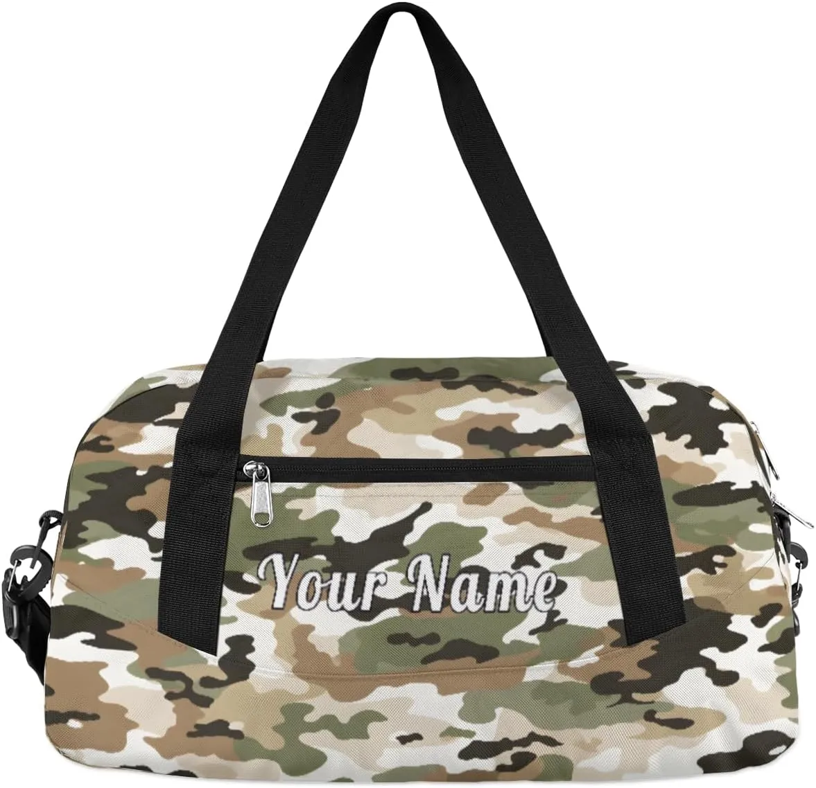 Personalized Kids Duffel Bag Military Camo Camouflage,Custom Sport Gym Bag for Boys Girls,WWeekender Overnight Bags Travel Duffel Bag,Customized Kids Gift