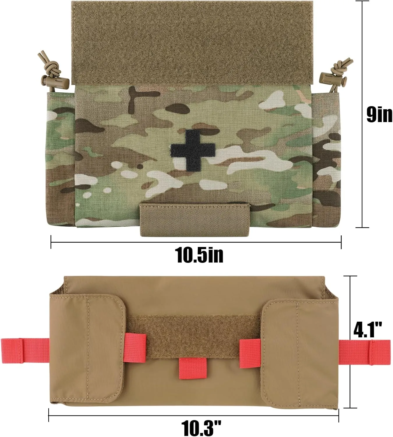 PETAC GEAR Tactical First Aid Drop Dump Pouch, Micro Medical Trauma Roll Up Drop Pouch EMT IFAK Sub Abdominal Carrying Bag with Hook-N-Loop (MC)