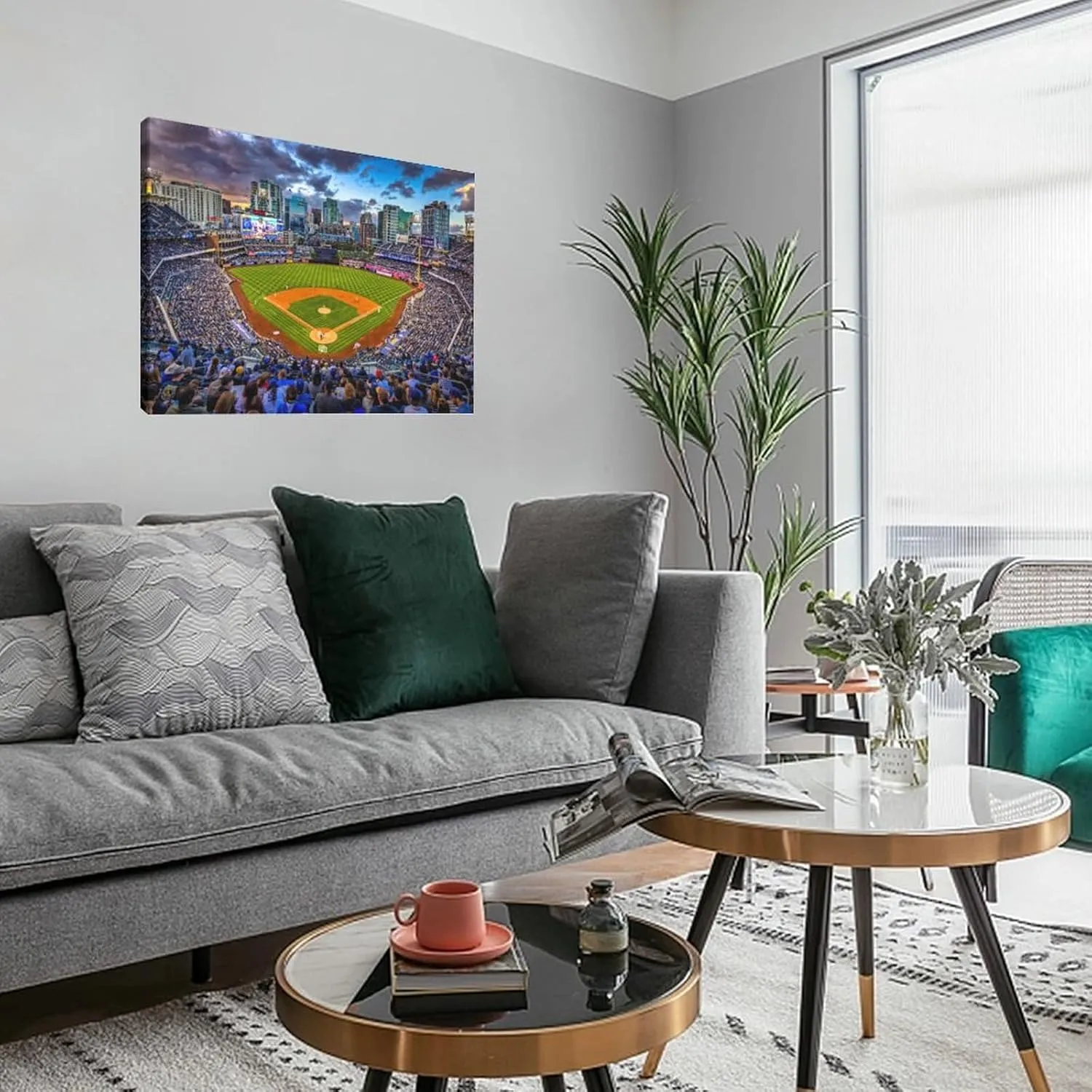 Petco Park Stadium Poster Baseball Sports Art Poster Room Aesthetic Poster (3) Canvas Poster Wall Art Decor Print Picture Paintings for Living Room Bedroom Decoration Frame-style 24x16inch(60x40cm)