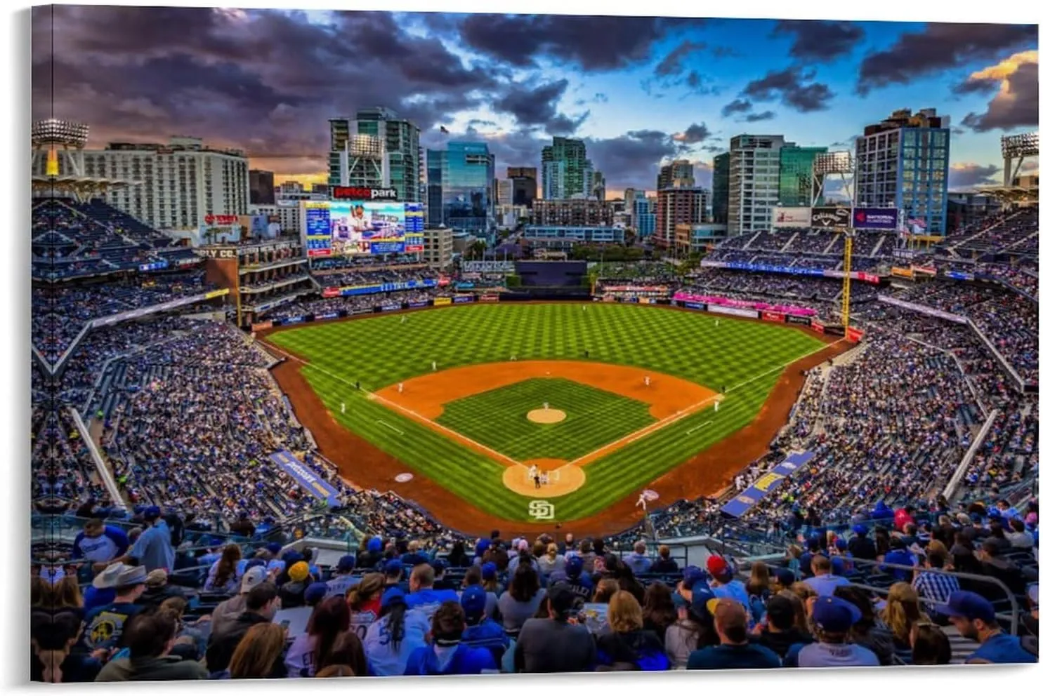 Petco Park Stadium Poster Baseball Sports Art Poster Room Aesthetic Poster (3) Canvas Poster Wall Art Decor Print Picture Paintings for Living Room Bedroom Decoration Frame-style 24x16inch(60x40cm)