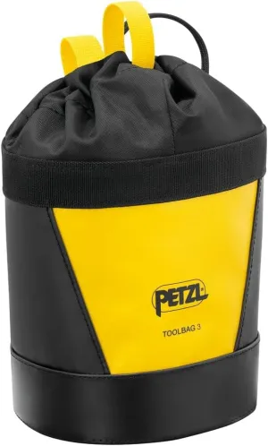 PETZL TOOLBAG 3L - Tool Pouch, Black and Yellow, Polypropylene Polyester Stainless Steel TPU (No PVC)