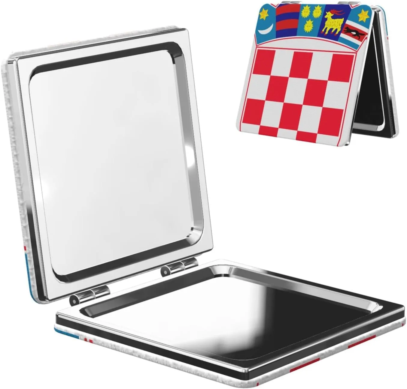 Peynir Croatia Flag Women Handheld Makeup Mirror Portable Compact Mirror Folding Mini Cosmetic Mirror