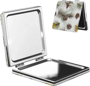 Pine Cones Tree Branch Women Small Makeup Mirror Compact Handheld Cosmetic Mirror for Purse Pocket