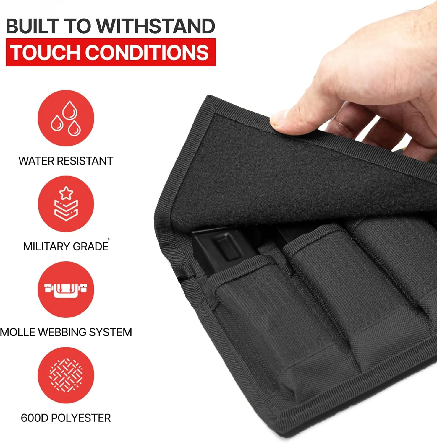 Pistol Magazine Storage Pouch Ammo Mag Holder Fits Most Single and Double Stack 9mm .40 .45 Mags