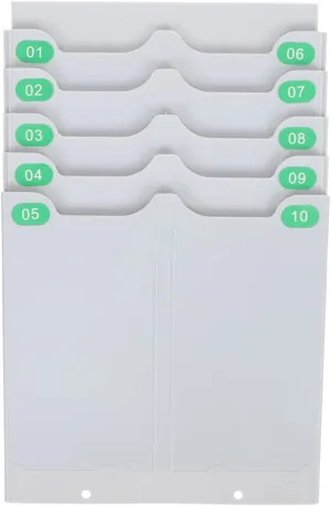 Plastic 10 Pockets Time Card Holder Wall Mount Technologies Time Card Rack Machine Attendance Recorder Punch Clock for Office, Light Gray