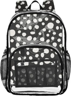 Polka Dot Repeat Random Travel Bag Kids, Clear Plastic Bag, See through Backpack, Backpack for Girls 10-12