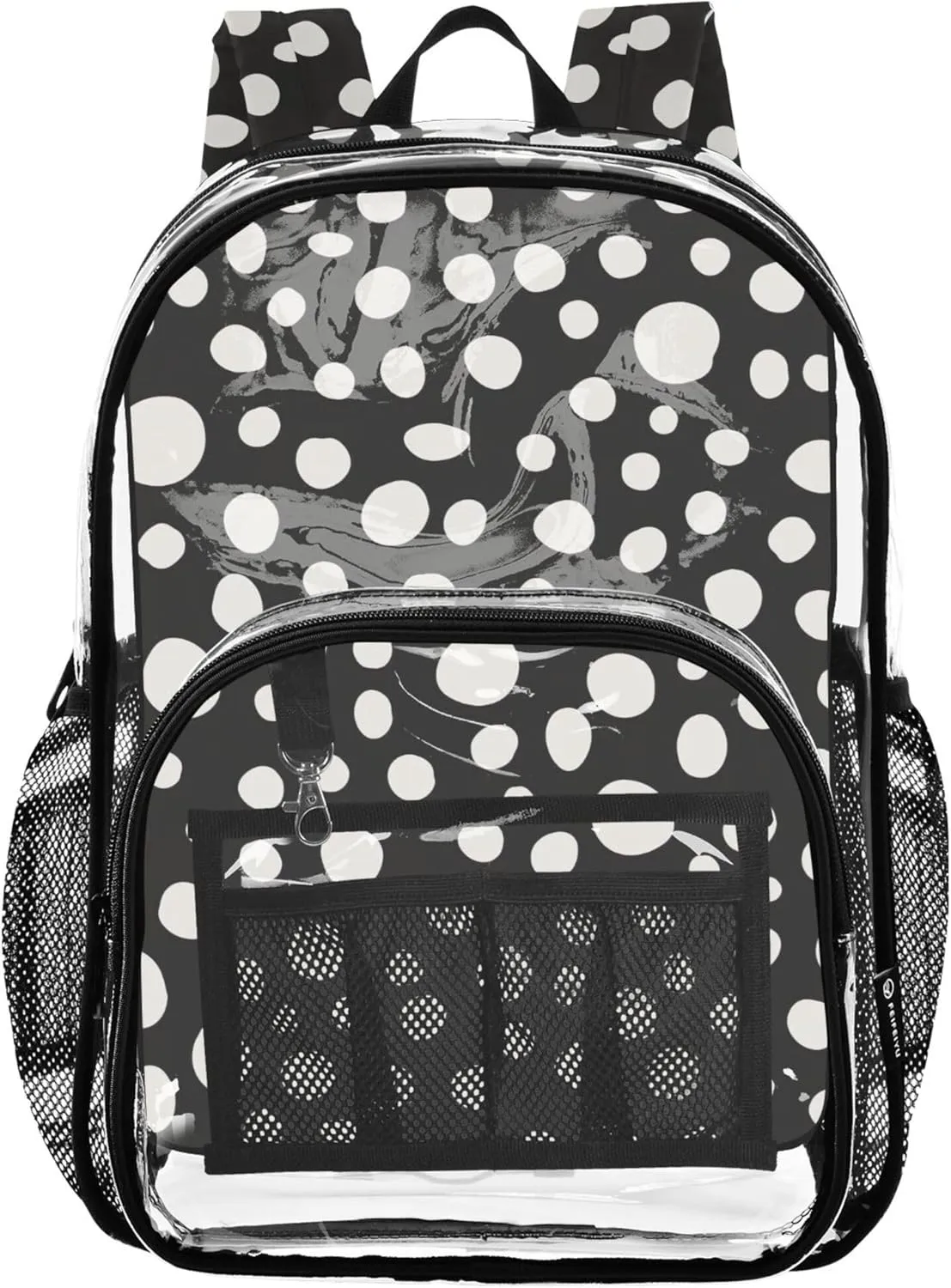 Polka Dot Repeat Random Travel Bag Kids, Clear Plastic Bag, See through Backpack, Backpack for Girls 10-12