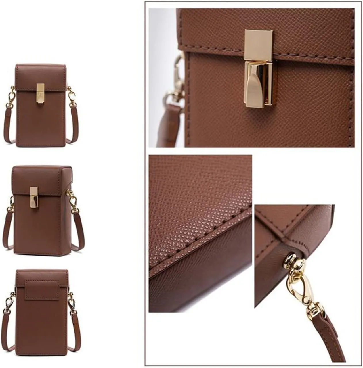 POPSEWING Leather Phone Bag DIY Kit, Small Crossbody Cell Phone Purse for Women, Cellphone Wallet Bag with Sewing Kit for Girlfriend Personalized Gift