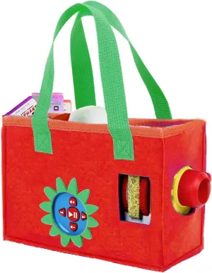 Portable Cute Case for Little Tikes Story Dream Machine Starter Set, Folded Felt Bag with Thick Handles, Easy Carrying (Red)