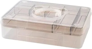 Portable First Aid Kit Medical Box - Transparent Plastic Storage Box with Layered Design, Family Medicine Organizer for Home, Office, Car, Travel (12.79 inches)