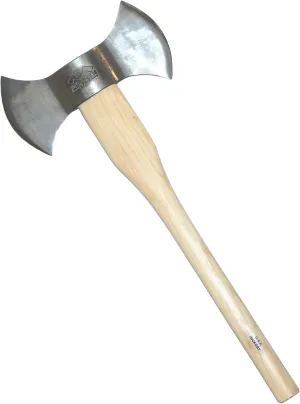 PRANDI Double BIT Throwing Axe 2.65 lbs with Genuine Leather Cover Handmade Axe Head Sheath