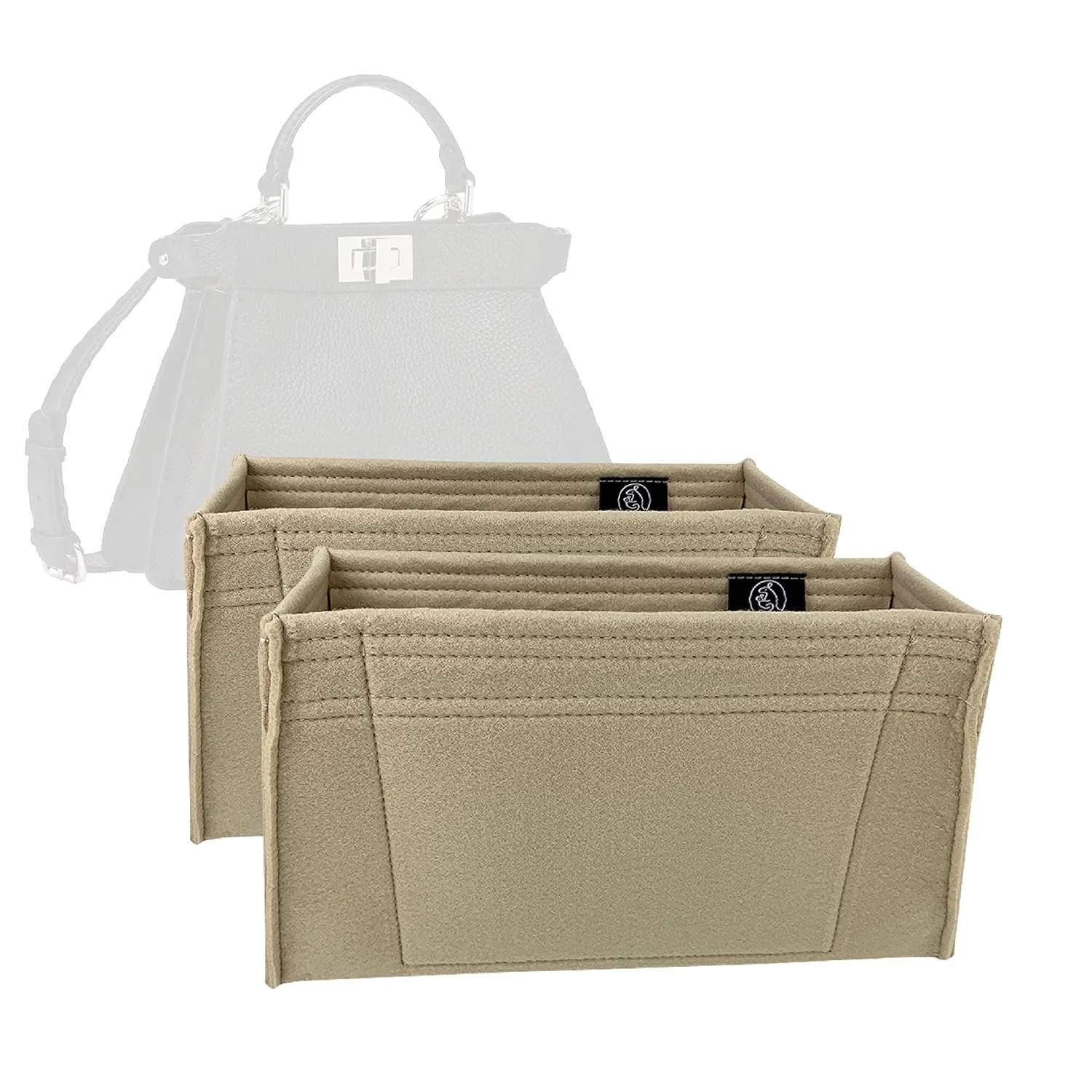 Premium Bag Organizer for Fendi Peekaboo ISEEU Small [Set of 2] (Handmade/20 Color Options) [Purse Organiser, Liner, Insert, Shaper]