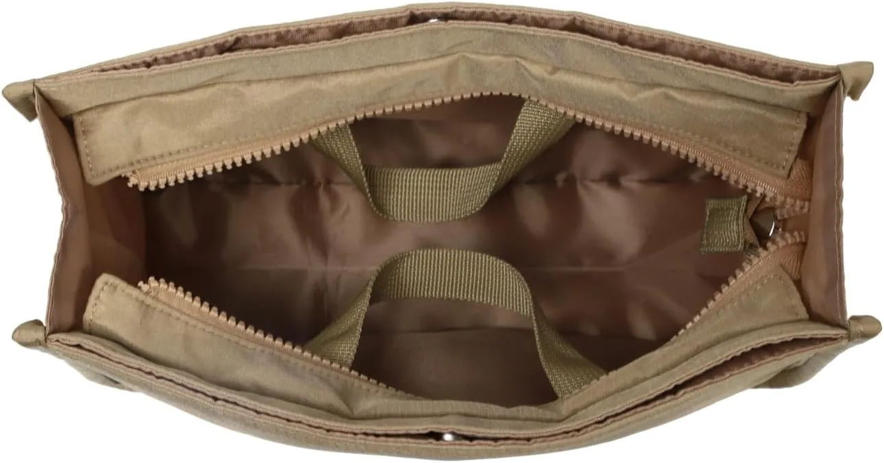 Premium Purse Organizer Insert for Tote and Handbags - Multi-Pocket Bag Organizer for Daily Essentials, Collapsible & Compact, Lightweight & Durable (Beige)
