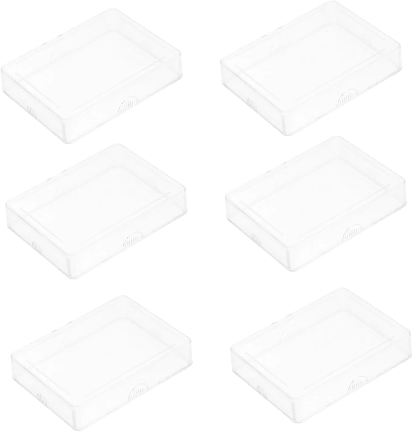 PRETYZOOM Travel-sized Card Storage Cases 6 Pack Compact Plastic Boxes for Trading Cards Sports Business Smooth Edges