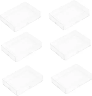 PRETYZOOM Travel-sized Card Storage Cases 6 Pack Compact Plastic Boxes for Trading Cards Sports Business Smooth Edges