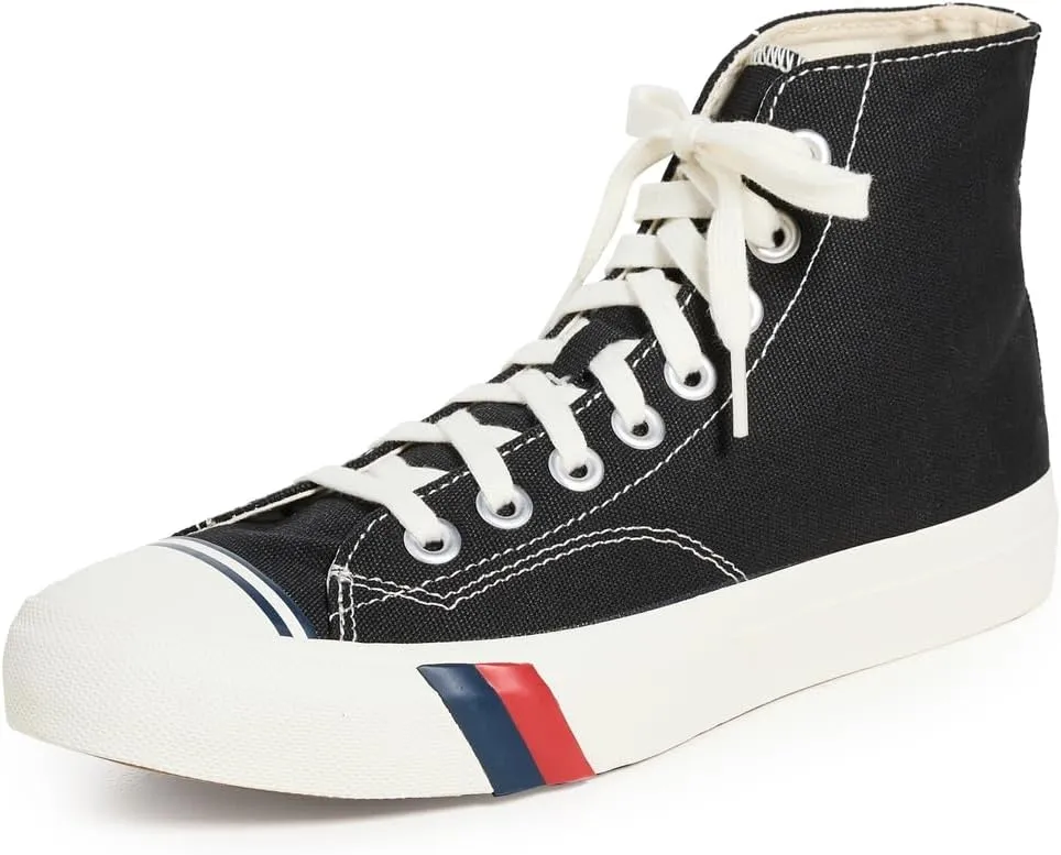 PRO-Keds Men's Royal Hi Lace Up Fashion Sneaker, Black Canvas, 5.5