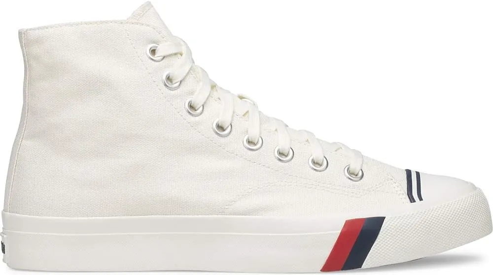PRO-Keds Men's Royal Hi Lace Up Fashion Sneaker, White Canvas, 3.5