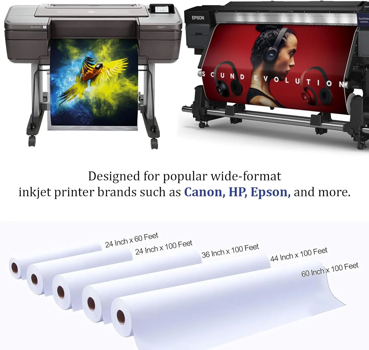 Professional Matte Canvas Roll Long Unstretched Canvas Roll Wide Format inkjet printer, Perfect for Fine Art, Photography, rchival Quality Prints, Epson Canon HP (290GSM Polyester 24"x60ft)