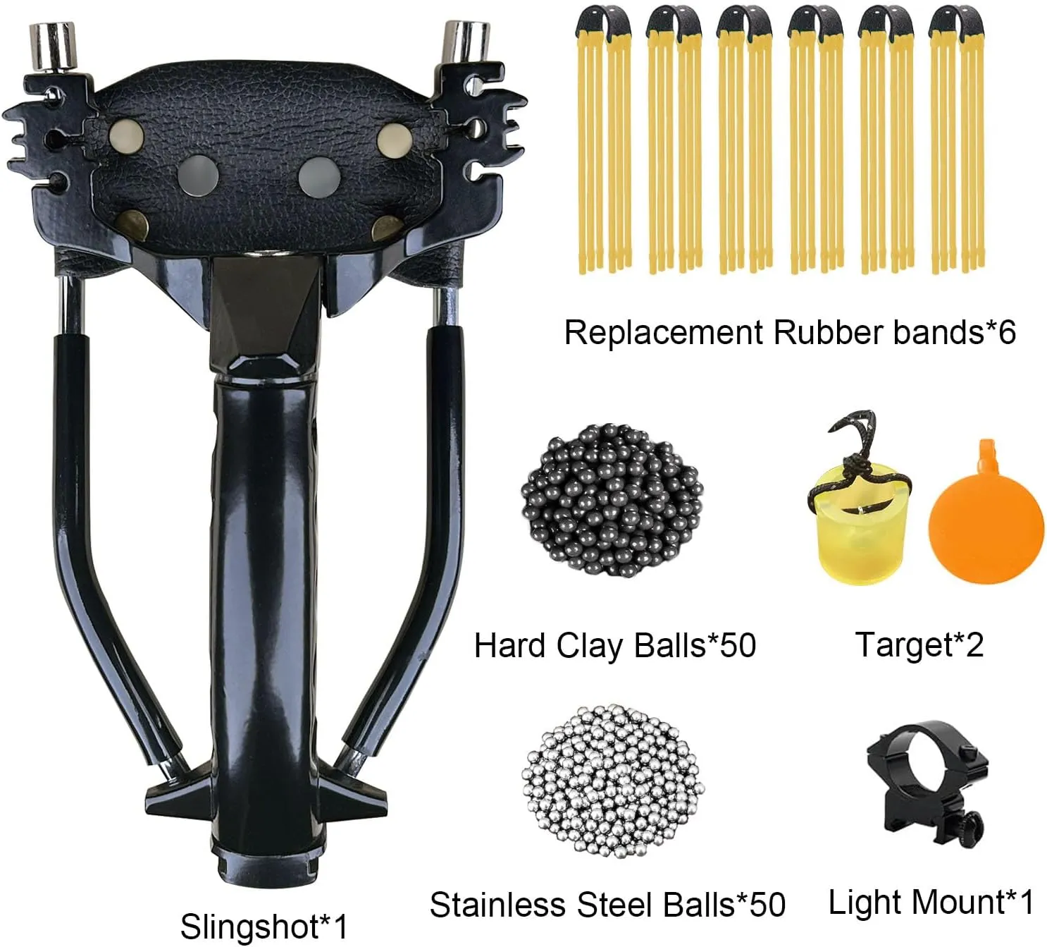 Professional Slingshots Set for Hunting, Catapult Hunting & Shooting Slingshot for Adult, High Velocity Tactical Wrist Sling Shot with Ammo Balls,Replacement Rubber Bands,Target