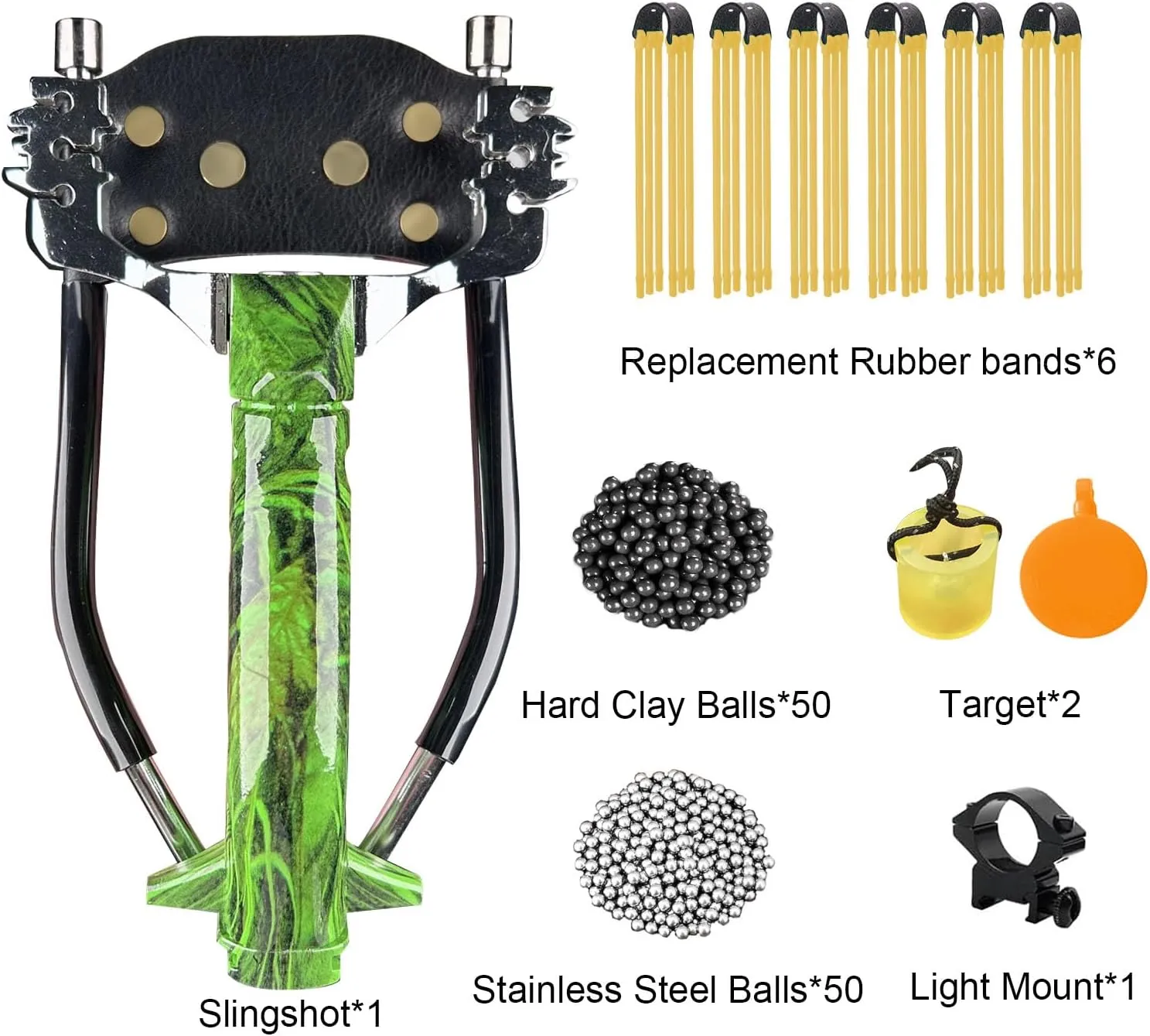 Professional Slingshots Set for Hunting, Catapult Hunting & Shooting Slingshot for Adult, High Velocity Tactical Wrist Sling Shot with Ammo Balls,Replacement Rubber Bands,Target