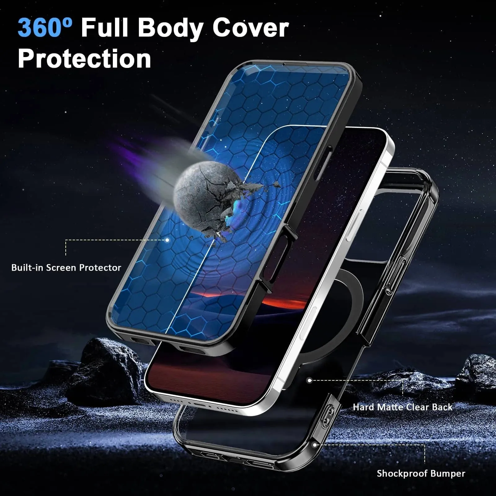 Protective Matte Phone Case With Kickstand