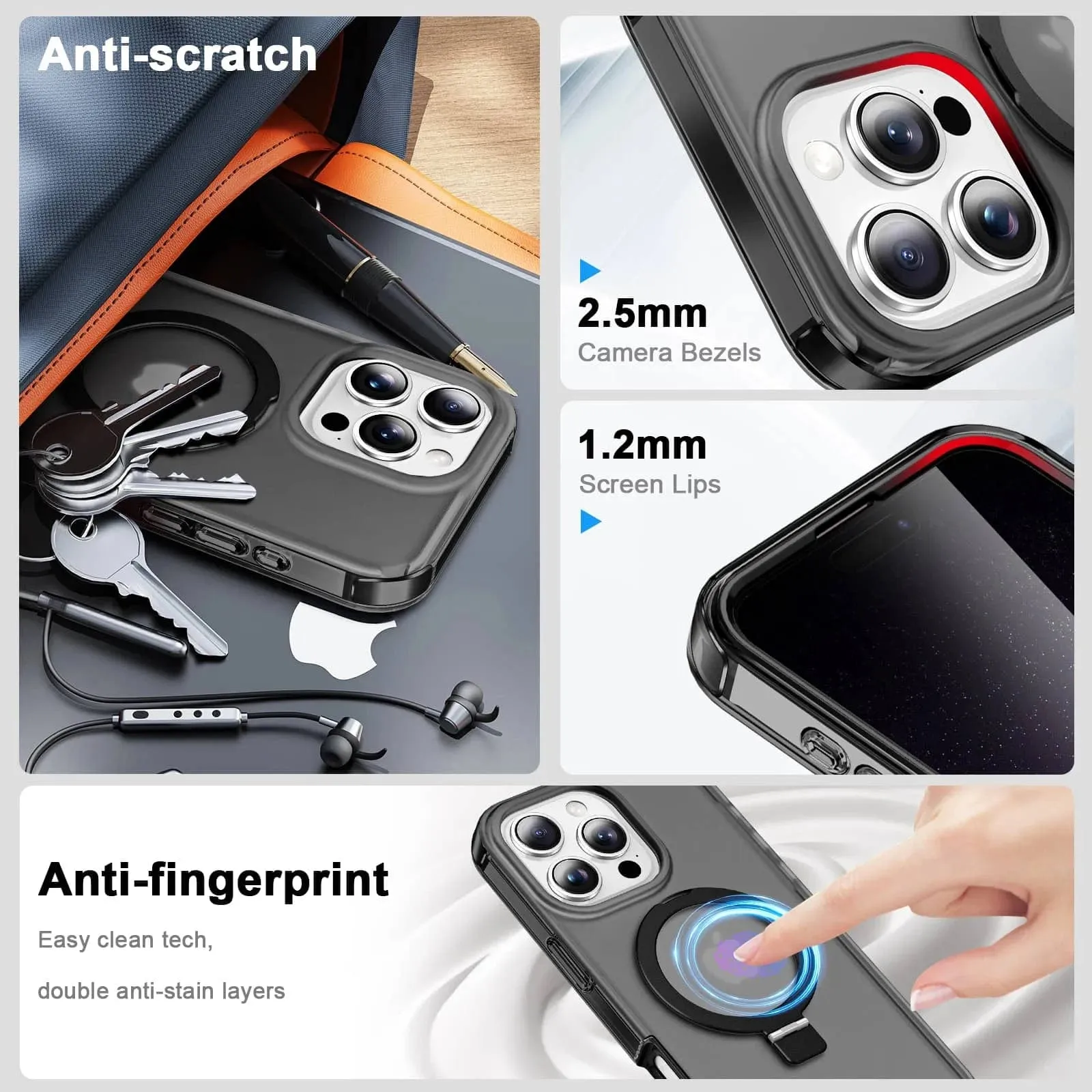 Protective Matte Phone Case With Kickstand
