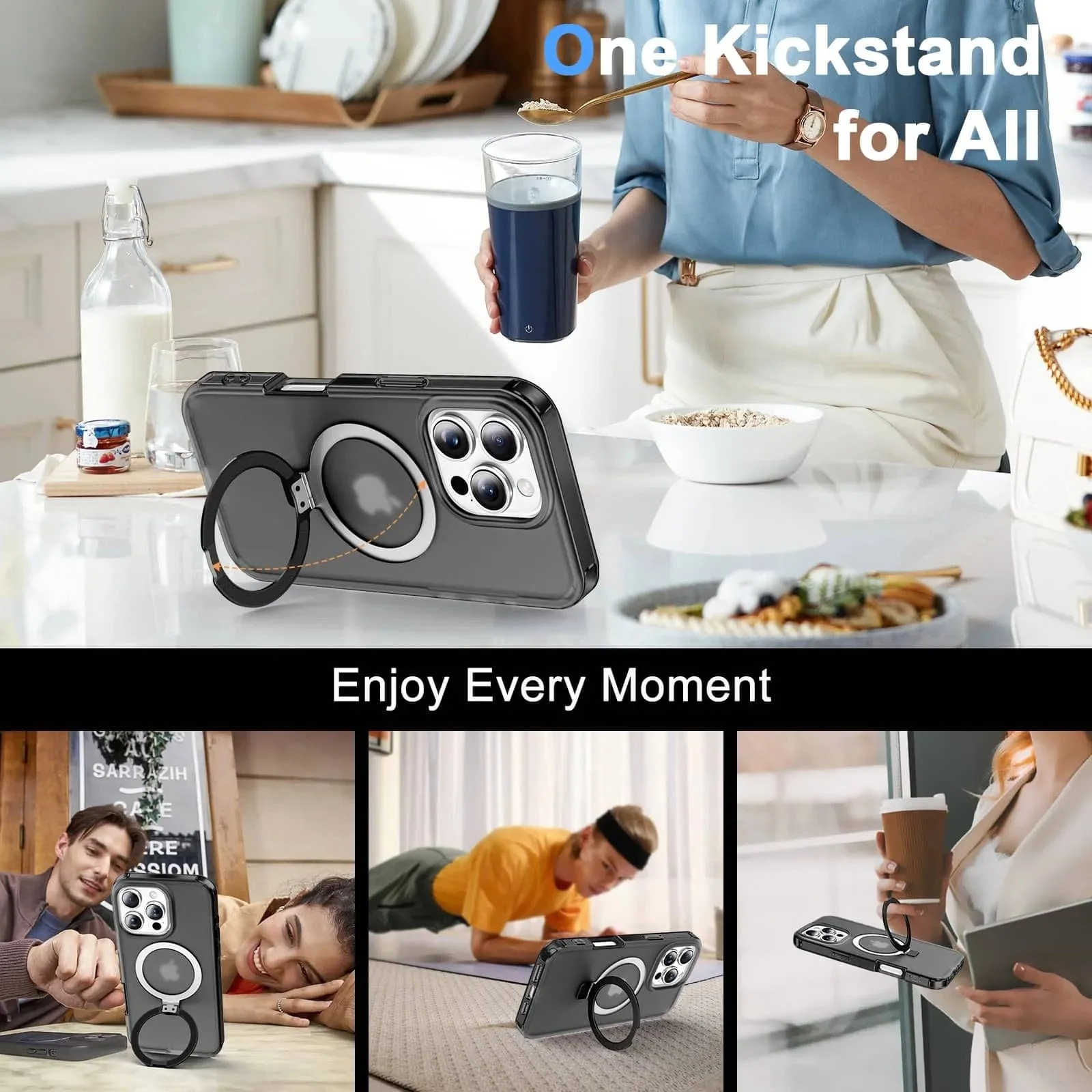 Protective Matte Phone Case With Kickstand