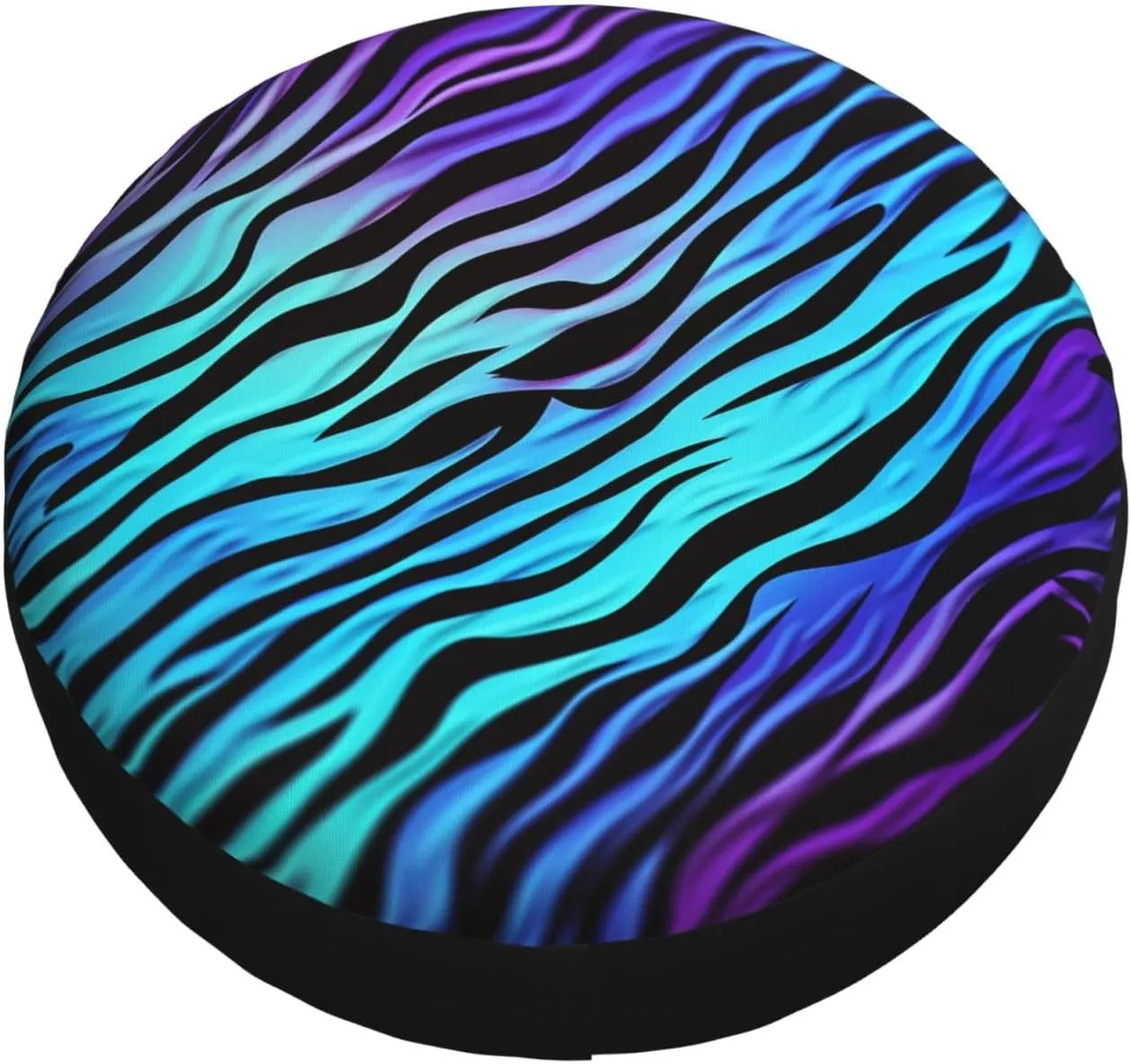 Purple Blue Green Camouflage Zebra Stripes Tire Cover Outdoor Waterproof Snow Sun Rain Wheel Cover Portable Wheel Bags Camper Spare Tire Cover Universal Car Tire Protectors for Trailer RV SUV