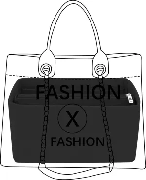 Purse Organizer for Chanel beach bag tote storage bag insert Organizer Y086-black