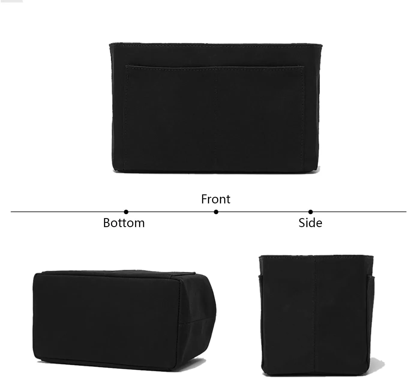 Purse Organizer Insert Bag in Bag Felt Fabric Handbag Organizer 4 Sizes for Speedy Neverfull (Black,Small)