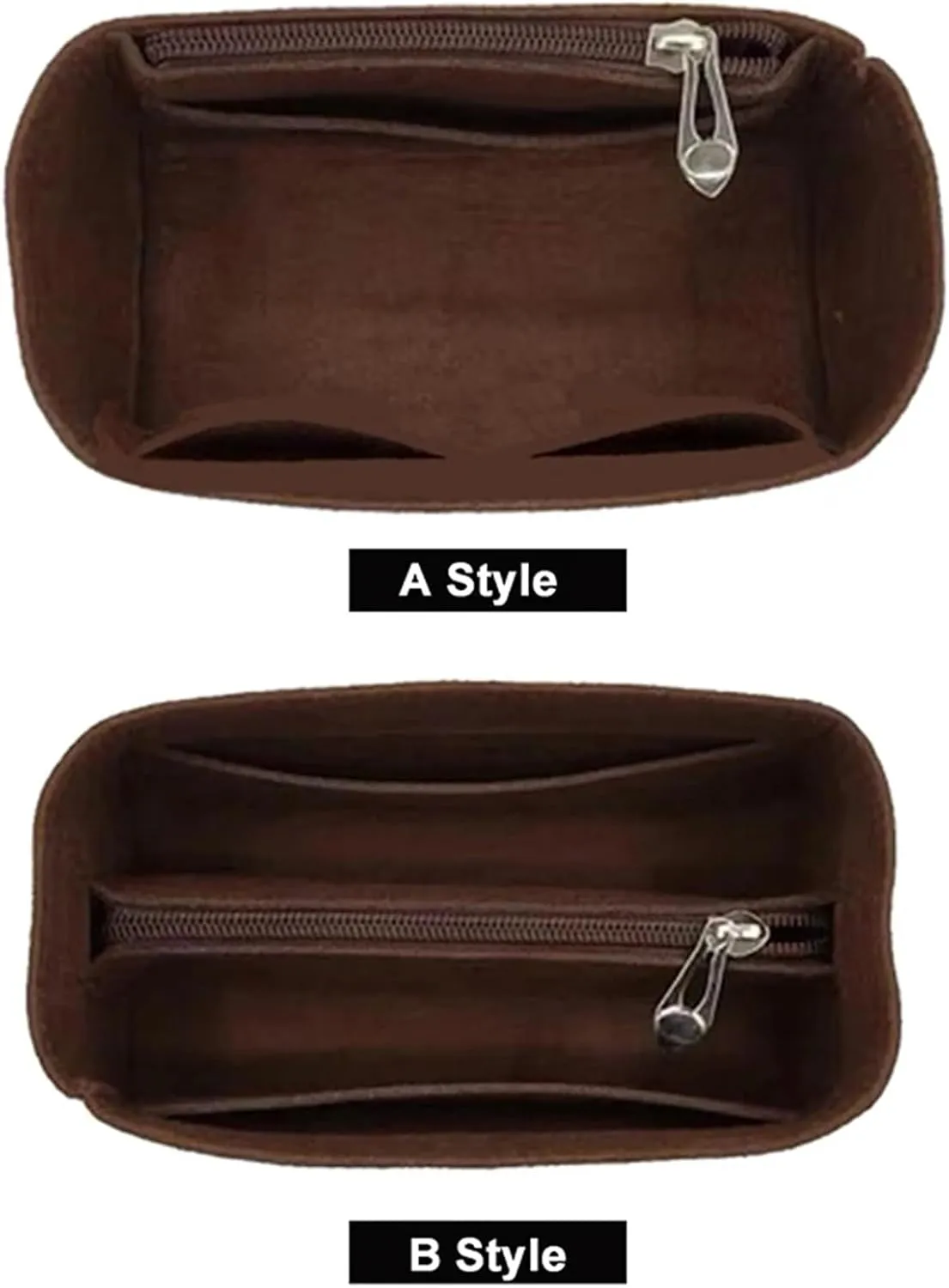 Purse Organizer Insert Felt Cloth Insert Bag Organizer Makeup Handbag Travel Storage Organizer Inner Purse Cosmetic Toilet(Red-A,S)