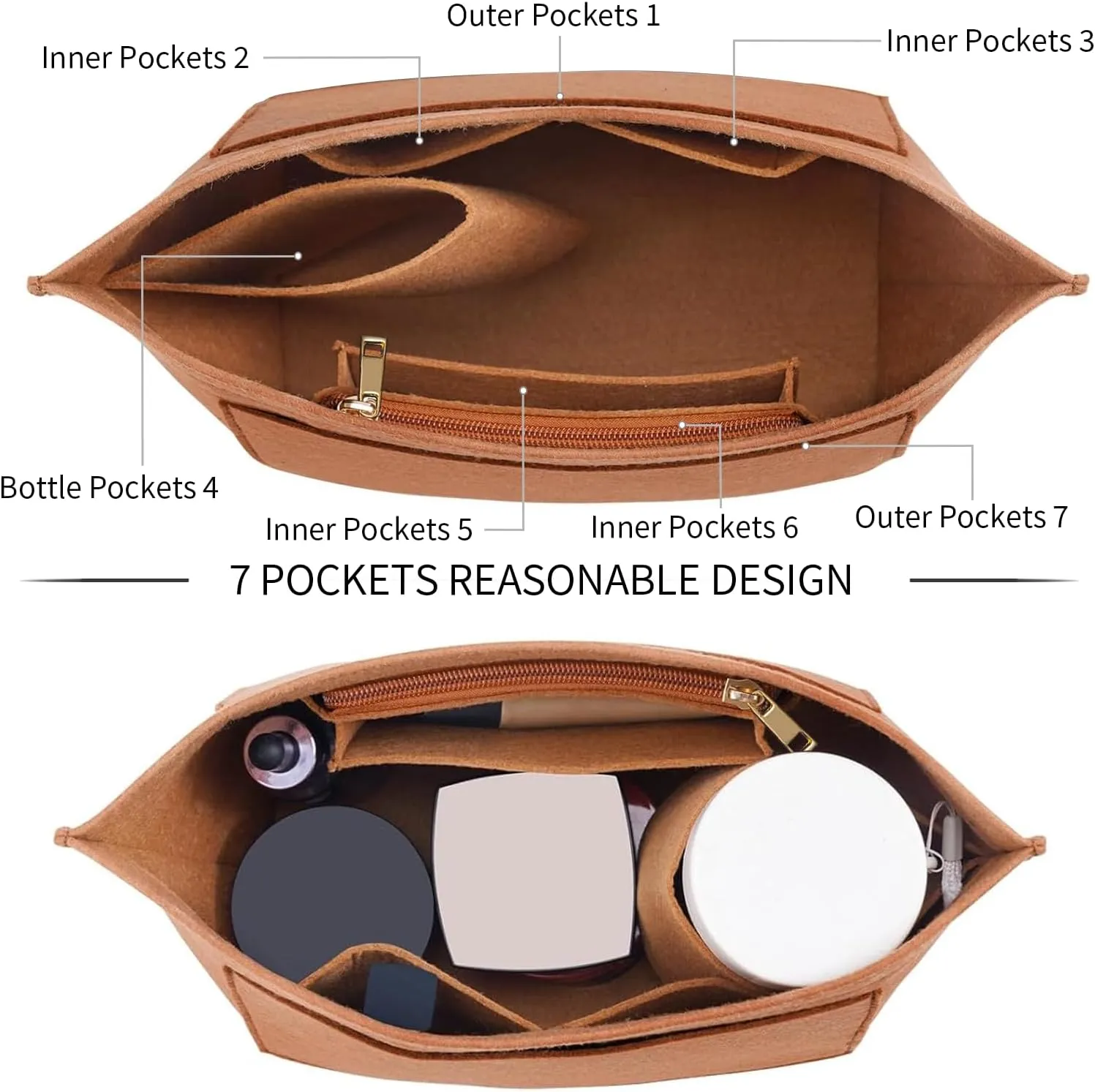 Purse Organizer Insert for Le Pliage Large Handbags Insert Organizer (EarthColor, Large)