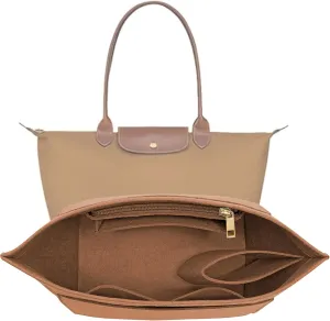 Purse Organizer Insert for Le Pliage Large Handbags Insert Organizer (EarthColor, Large)