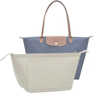 purse Organizer Insert for Longchamp le pliage Nevefull Tote Bag Organizer Y016-beige-S