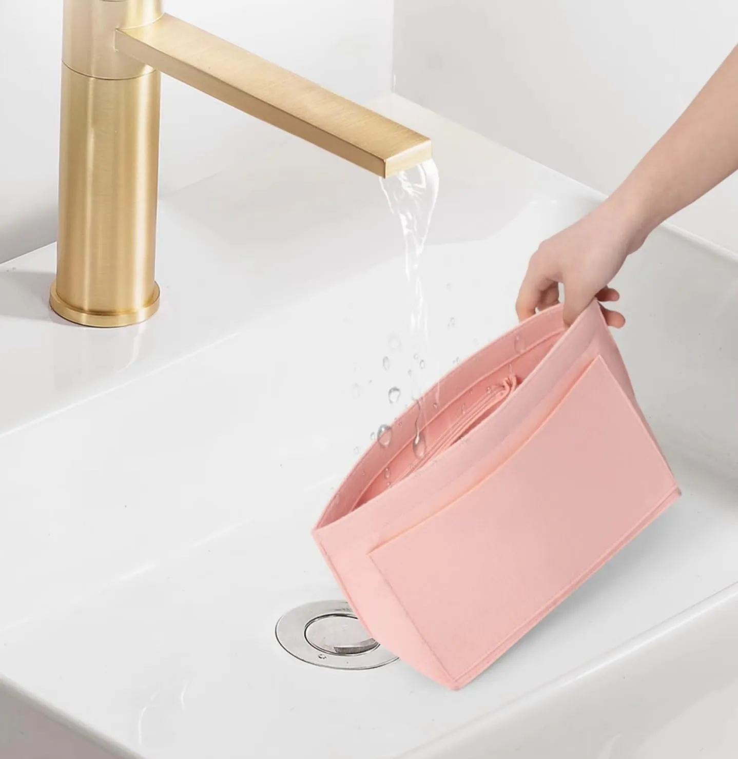 Purse Organizer Insert for Longchamp Le Pliage Tote, Handbag Organizer Compatible with Le Pliage Shoulder Bag (Pink, M 10.23 X 7.87 X 5.12INCH)