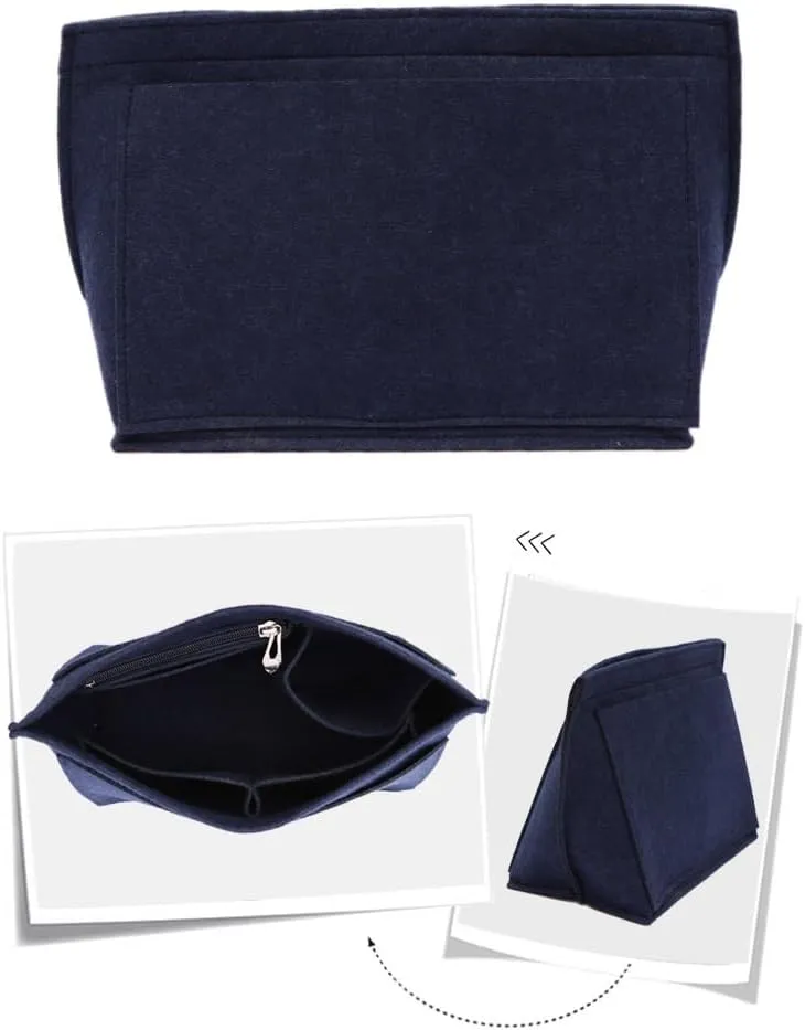 Purse Organizer Insert for Longchamp Le Pliage Tote, Handbag Organizer with Cup Holder, Compatible with LE PLIAGE Tote Handbags Large/Small,LE PLIAGE Top Handle S/M (Blue, L/11 * 9.84 * 6.7in)