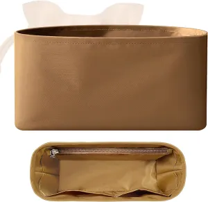 Purse Organizer Insert, Nylon Inner Liner for Loewe Flamenco Bag, Durable Storage Multiple Pouch Cosmetics Zipper Bag Insert Handbag Organizer (Style-01, Mini)