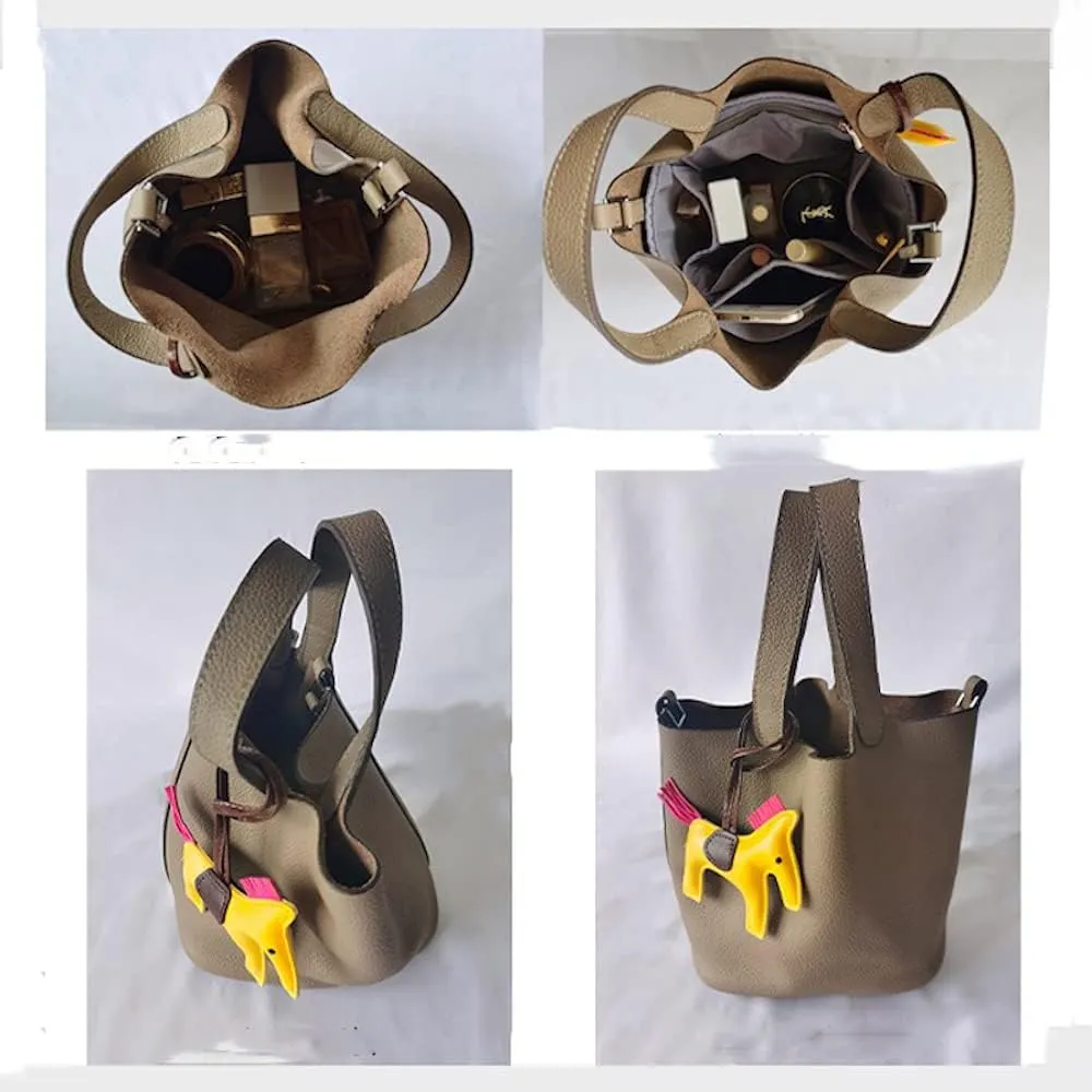 Purse Organizer Picotin 18 22 26 Insert Bags Makeup Handbag Inner Purse Portable base shaper Premium Nylon (Picotin 18, khaki)