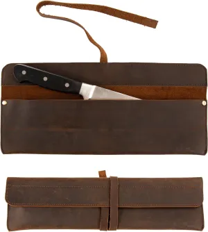 Qchengsan Leather Chef Knife Sheath,Single Chef Knife Case Bag Roll for Traval,Sheaths for Chef's Kitchen knives,Tool Organizer Pouch Culinary Accessories Cooking Tools Roll,Gifts for Men