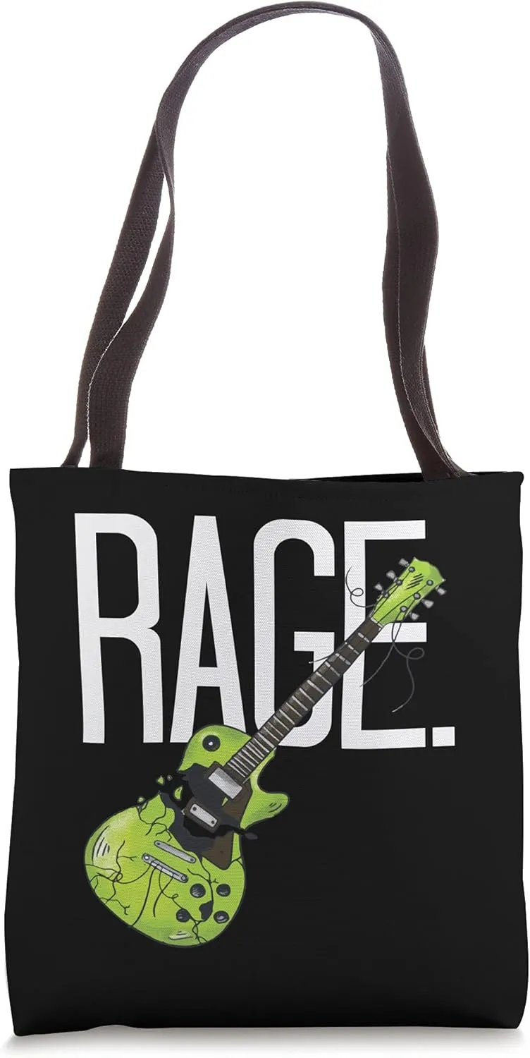 Rage Grunge Punk Broken Guitar Music Lovers Rock And Roll Tote Bag
