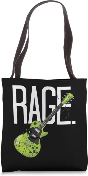 Rage Grunge Punk Broken Guitar Music Lovers Rock And Roll Tote Bag