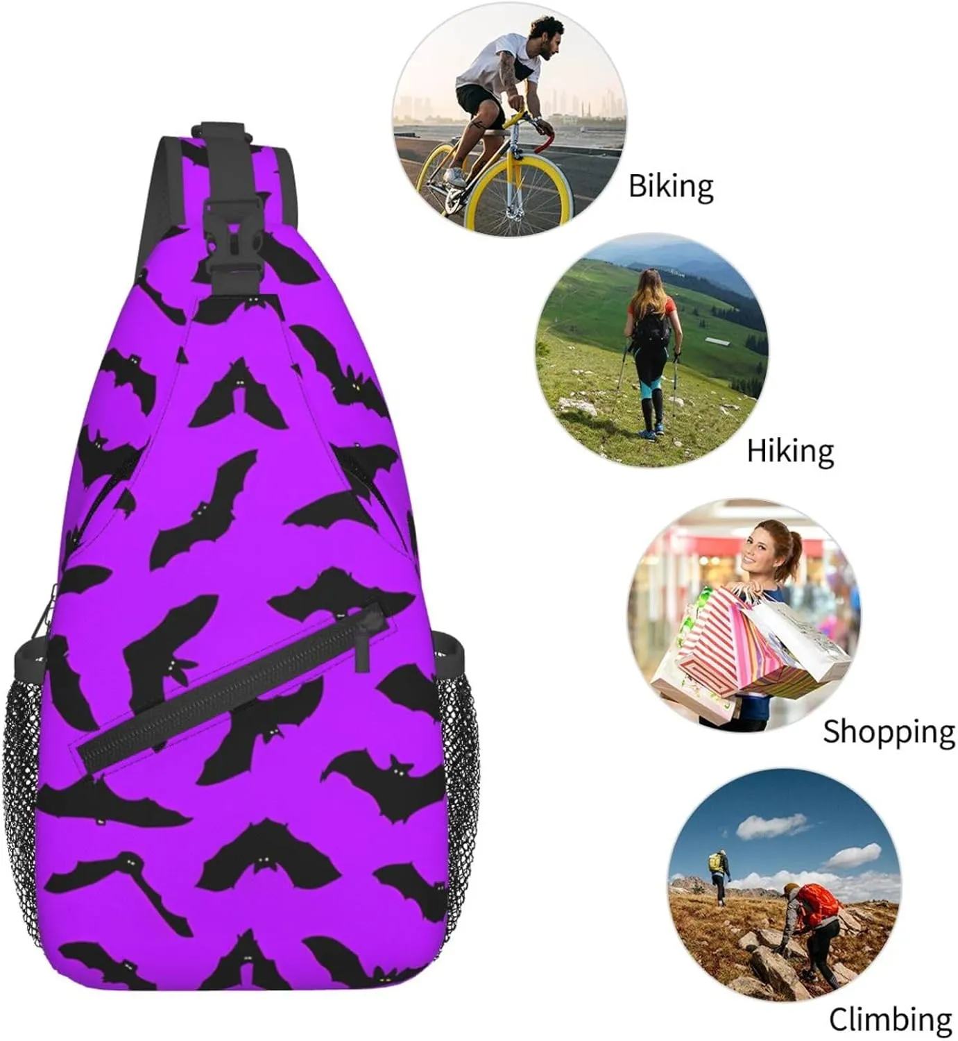 Rainbow Camouflage Sling Bag Adjustable Crossbody Bag Casual Chest Bags Travel Shoulder Backpack For Women Men